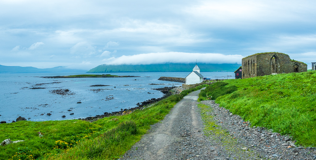 Olaf's church and Magnus cathedral in Kirkjubøur