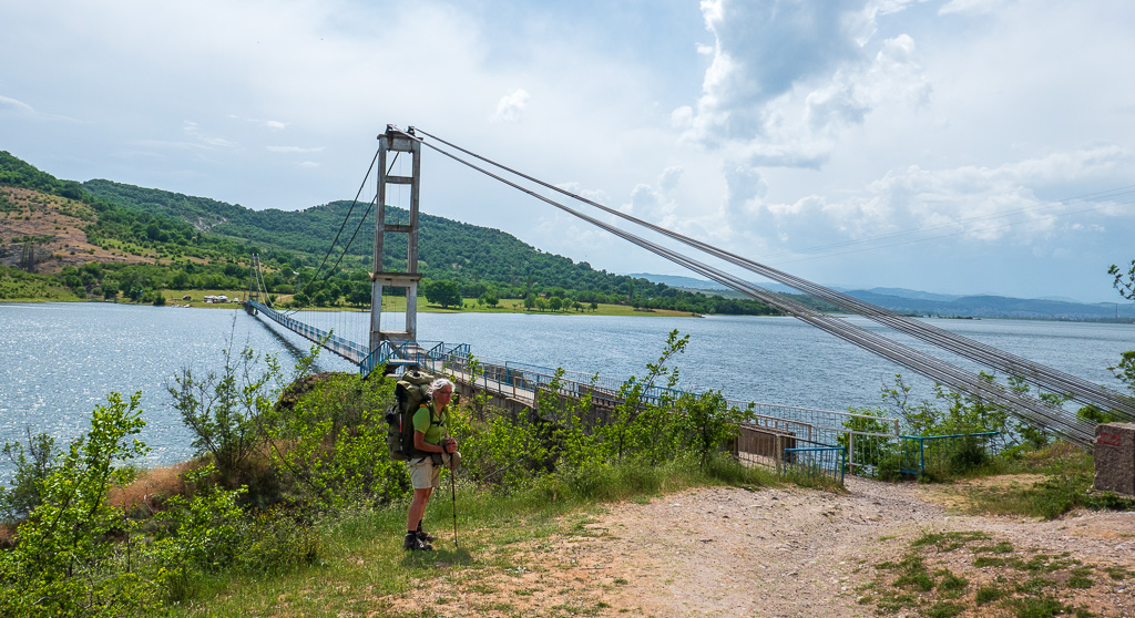 The pedestrial suspension bridge for Lisitsite over the Studen Kladenets Reservoir