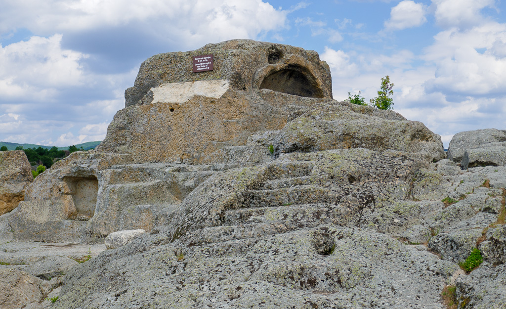 The Tatul Thracian complex (sanctuary of Orpheus?) with ceremonial stairs, altar, and rock-hewn tombs on top
